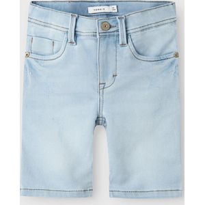 Jeans - Slim Fit - Denim Short - Gedragen Effect - Verstelbare Taille