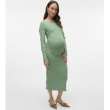 Mamalicious - Zwangerschapsjurk - Blauw - Polyester - Lange Mouwen