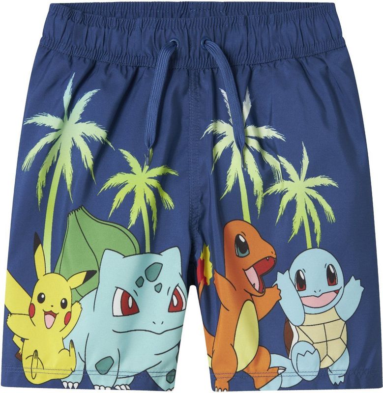 NAME IT - NKMMACSEN POKEMON SWIMSHORTS SKY - Jongens - Zwemshorts - Polyester
