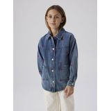 Jack - Denim - Blauw - Voorzakken - Drukknopen - Gespreide Kraag