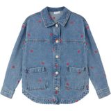 Jack - Denim - Blauw - Voorzakken - Drukknopen - Gespreide Kraag