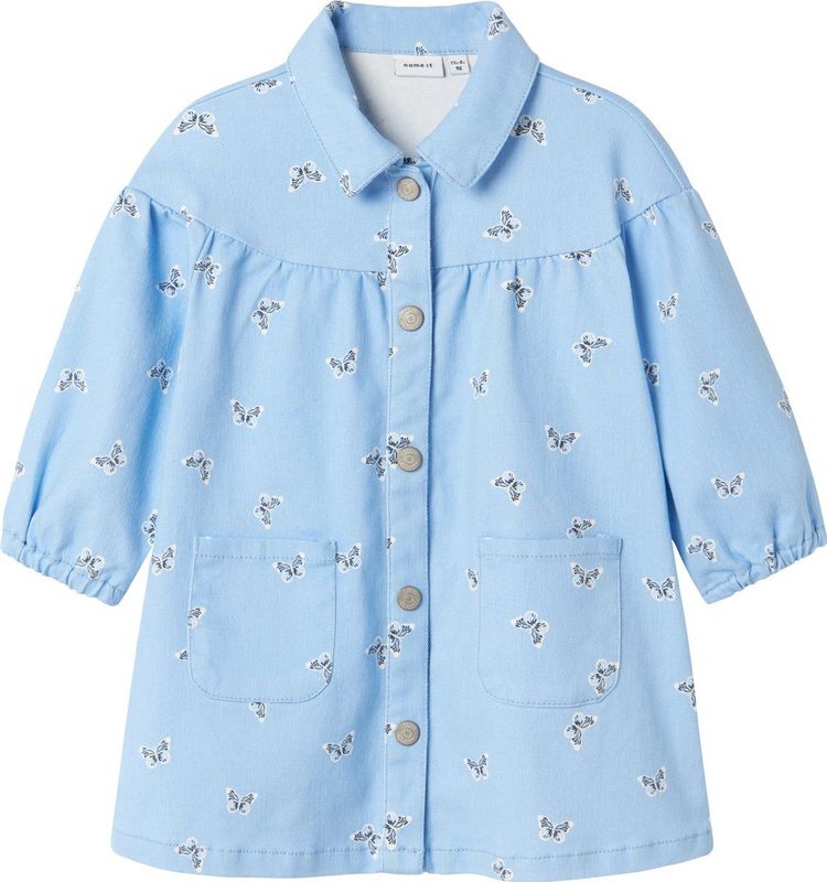 Jurk - Vlinder - 3/4-mouwen - Geplooid - Loose Fit