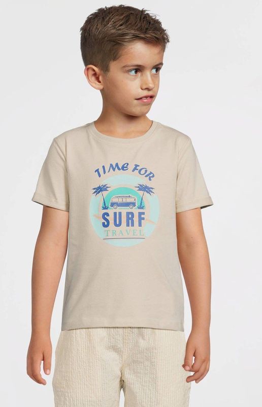 NAME IT KIDS - T-shirt - Beige - Katoen - Korte Mouwen