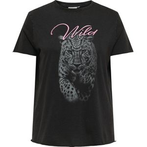 ONLY CARMAKOMA - T-shirt - Zwart - Katoen - Regular Fit