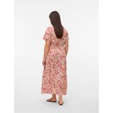 Vmcbali - Lange Jurk - Gebreid - Maxi Lengte - V-Hals - Korte Mouwen