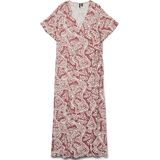 Vmcbali - Lange Jurk - Gebreid - Maxi Lengte - V-Hals - Korte Mouwen