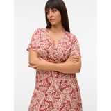 Vmcbali - Lange Jurk - Gebreid - Maxi Lengte - V-Hals - Korte Mouwen