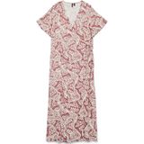 Vmcbali - Lange Jurk - Gebreid - Maxi Lengte - V-Hals - Korte Mouwen