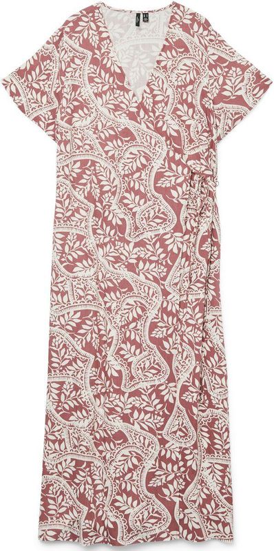 Vmcbali - Lange Jurk - Gebreid - Maxi Lengte - V-Hals - Korte Mouwen