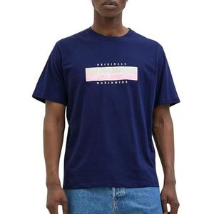 JACK & JONES - JORFrederiksberg - T-shirt - Zwart - Jersey - Ronde Hals - Logoprint