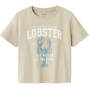 Top - Jersey - Ronde Hals - Korte Mouwen - Regular Fit - Rubberen Print