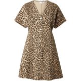 VERO MODA - VMPENELOPE SS V-NECK SHORT DNM DRESS - Dames - Mini Jurken - Denim - V-Hals - Korte Mouwen - Knoopsluiting - Loose Fit