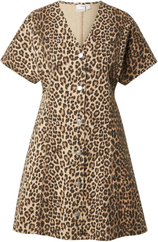 VERO MODA - VMPENELOPE SS V-NECK SHORT DNM DRESS - Dames - Mini Jurken - Denim - V-Hals - Korte Mouwen - Knoopsluiting - Loose Fit