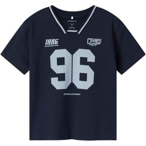 NAME IT MINI T-shirt Donkerblauw - Korte Mouwen - V-hals