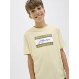 JACK & JONES - Jorfrederiksberg Boxscript T-shirt - Crème - Katoen - 1 stuk