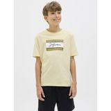 JACK & JONES - Jorfrederiksberg Boxscript T-shirt - Crème - Katoen - 1 stuk