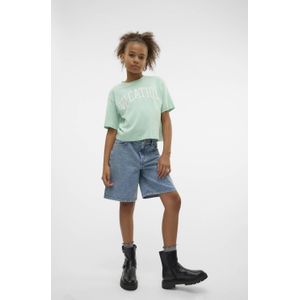 VERO MODA - T-shirt - Roze - Katoen - Cropped Fit