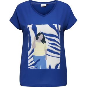 ONLY - CARMAKOMA - T-shirt - Mazarine Blue - Korte Mouwen - V-hals
