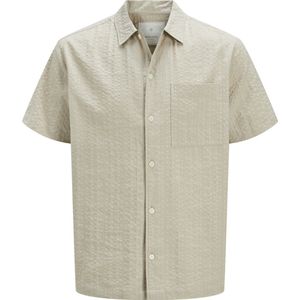 Jack&Jones - Casual Overhemd - Beige - 100% Katoen - Wijde Fit