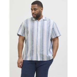 Jack&Jones - Casual Overhemd - Blauw Gestreept - Katoen/Linnen