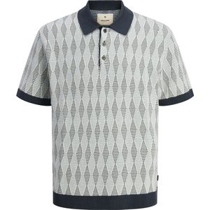 JACK & JONES - Poloshirt - Navy/Wit - Normale Pasvorm - Kwartmouw