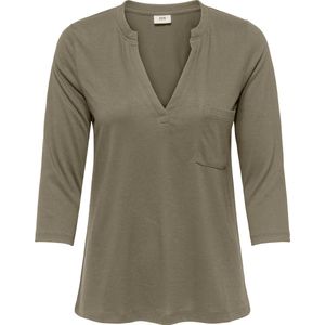 Jacqueline de Yong - Dalila - Top - V-Hals - 3/4 Mouwen - Zwart - 65% Polyester, 35% LENZING™ ECOVERO™ Viscose