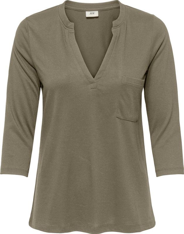 Jacqueline de Yong - Dalila - Top - V-Hals - 3/4 Mouwen - Zwart - 65% Polyester, 35% LENZING™ ECOVERO™ Viscose