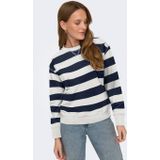 JDY - JDYBOOGIE - Sweatshirt - Cloud Dancer Black Iris Stripes
