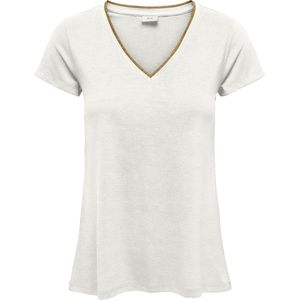 JDY - Jdydalila Top - Glitterdetail - V-Hals - Korte Mouwen - Regular Fit