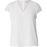 Blouse - Effen - Kant - Normale Pasvorm - Kwartmouw