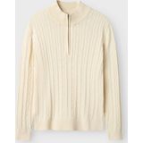 Nlmhabel Ls Half Zip S Knit, antiek wit., 146-152