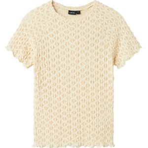 T-shirt - Slim Fit - Korte Mouwen - Ronde Hals - Kantdetail