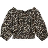KIDS ONLY GIRL off shoulder top met panterprint zwart/beige