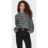 JDY - JDYJELLA - Gebreide Trui - Donkergrijs / Zwart