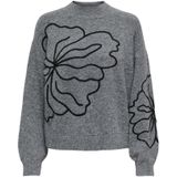 JDY - JDYJELLA - Gebreide Trui - Donkergrijs / Zwart