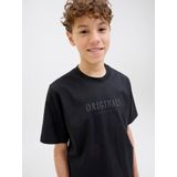 JACK & JONES Junior - T-shirt - Blauw - Gekamd Jersey - Korte Mouwen