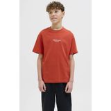Jack & Jones Junior - T-shirt - Oranjerood - Korte Mouwen