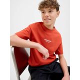 Jack & Jones Junior - T-shirt - Oranjerood - Korte Mouwen