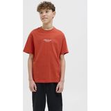 Jack & Jones Junior - T-shirt - Oranjerood - Korte Mouwen