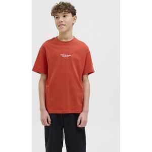Jack & Jones Junior - T-shirt - Oranjerood - Korte Mouwen