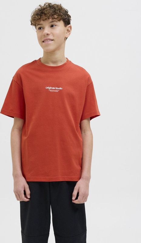 Jack & Jones Junior - T-shirt - Oranjerood - Korte Mouwen