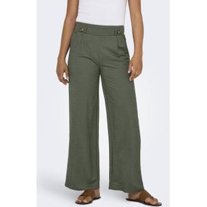 JDY - Regular Fit Broeken - Blauw - Katoen - Elastische Tailleband