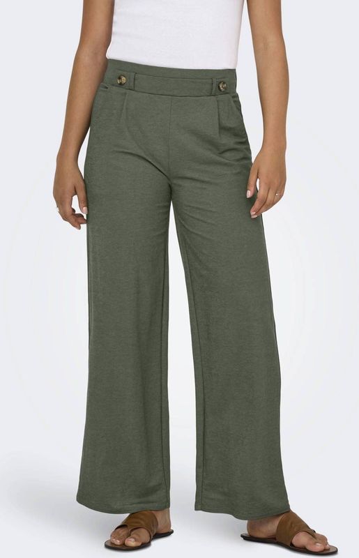 JDY - Regular Fit Broeken - Blauw - Katoen - Elastische Tailleband