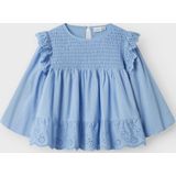 Smock - Overhemd - Wit - Geweven Stof - Ruches en Kantdetail