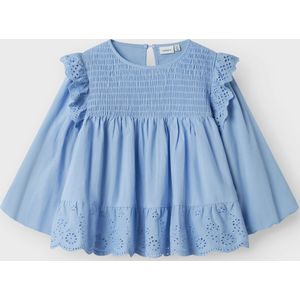 Smock - Overhemd - Wit - Geweven Stof - Ruches en Kantdetail