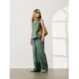 Broek met Wijde Pijpen - Enkellengte - High Waist - Zakken - Herhaling van de Print