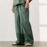 Broek met Wijde Pijpen - Enkellengte - High Waist - Zakken - Herhaling van de Print