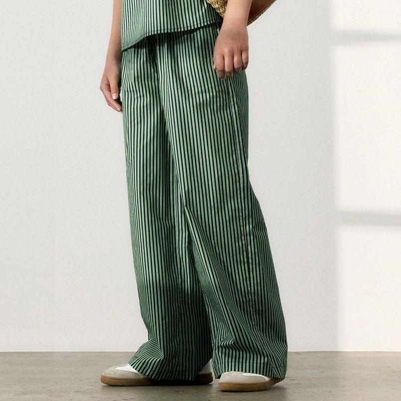 Broek met Wijde Pijpen - Enkellengte - High Waist - Zakken - Herhaling van de Print