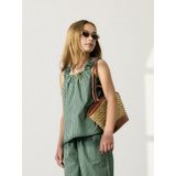 Top - Regular Fit - Mouwloos - Met Schouderbandjes - Ronde Hals - Ruches