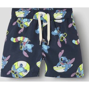 NAME IT - NMMMIC STITCH LONG SWIMSHORTS WDI - Jongens - Zwemshorts - Blauw - Geweven Stof